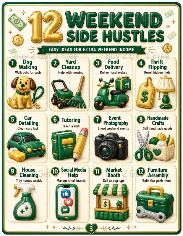 Money Side Hustle Infographic Posters