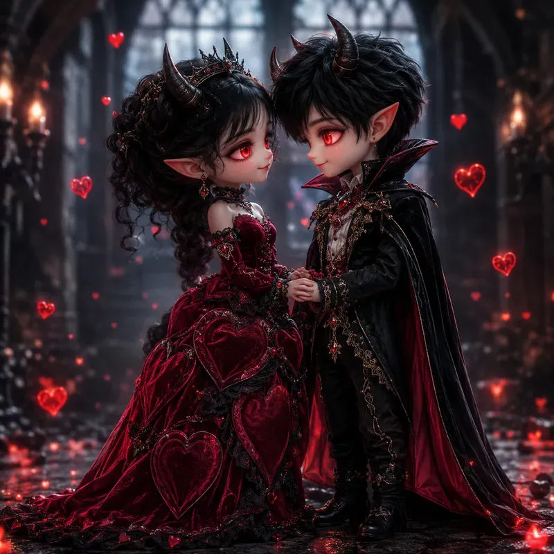 Gothic Chibi Fantasy Couples