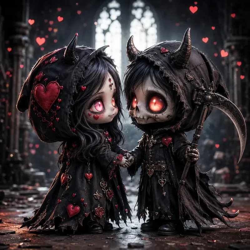 Gothic Chibi Fantasy Couples