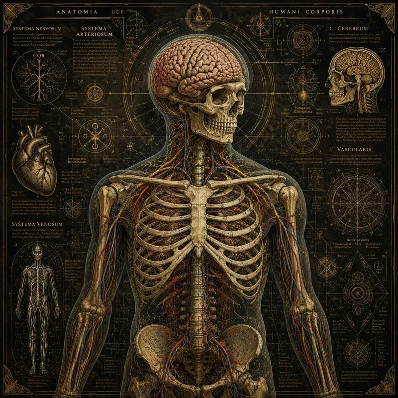 Vintage Anatomical Organ Blueprint Art