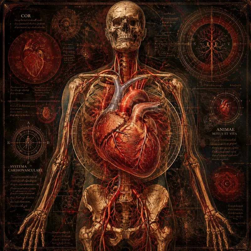 Vintage Anatomical Organ Blueprint Art