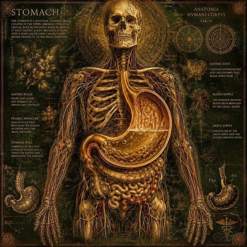 Vintage Anatomical Organ Blueprint Art