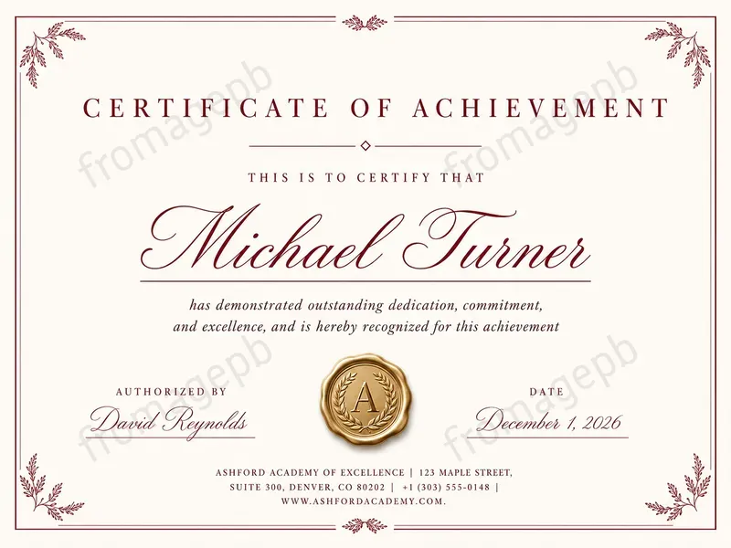 Elegant Achievement Certificate Templates