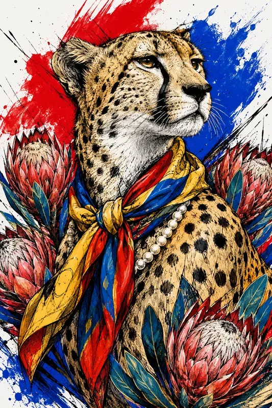 Vibrant Retro Fashion Illustration Art