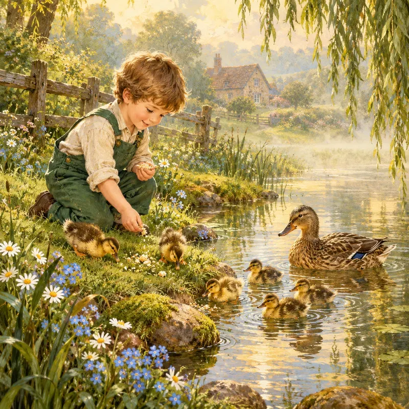 Vintage Farmyard Storybook Art