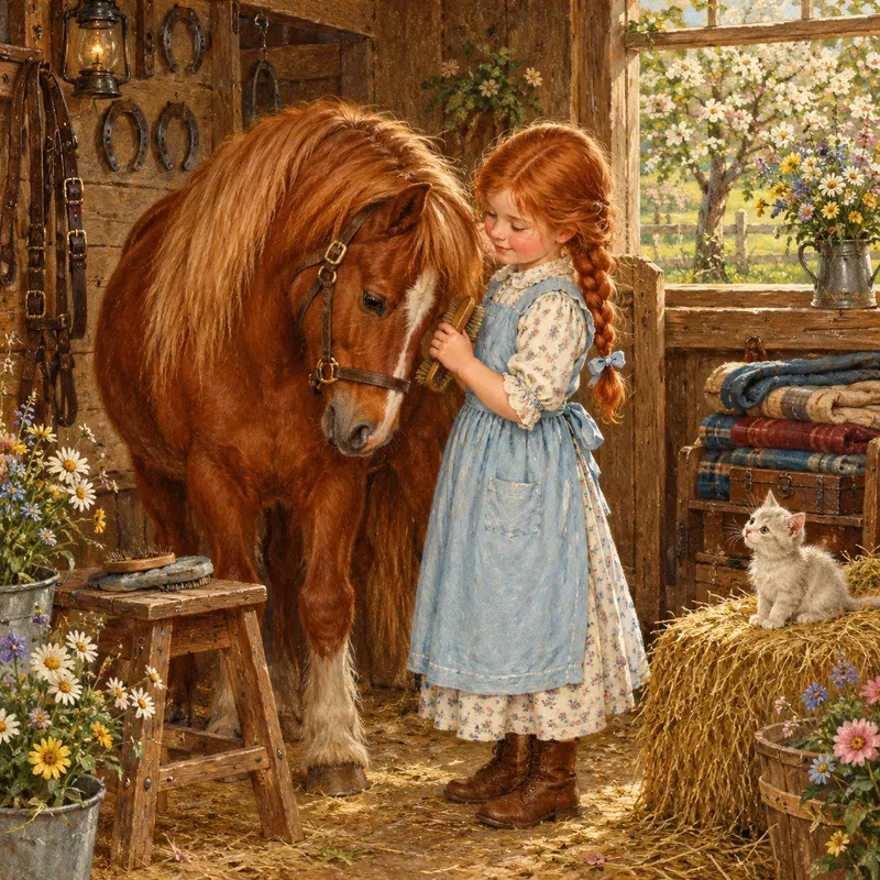 Vintage Farmyard Storybook Art