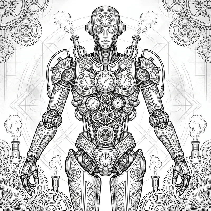 Steampunk Mechanical Line Art Creators