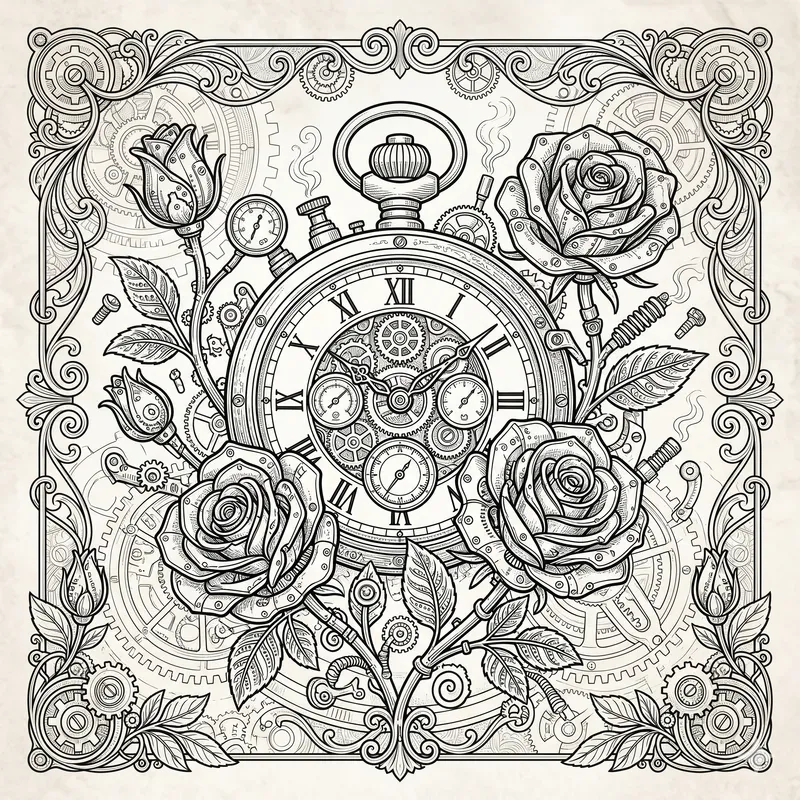 Steampunk Mechanical Line Art Creators