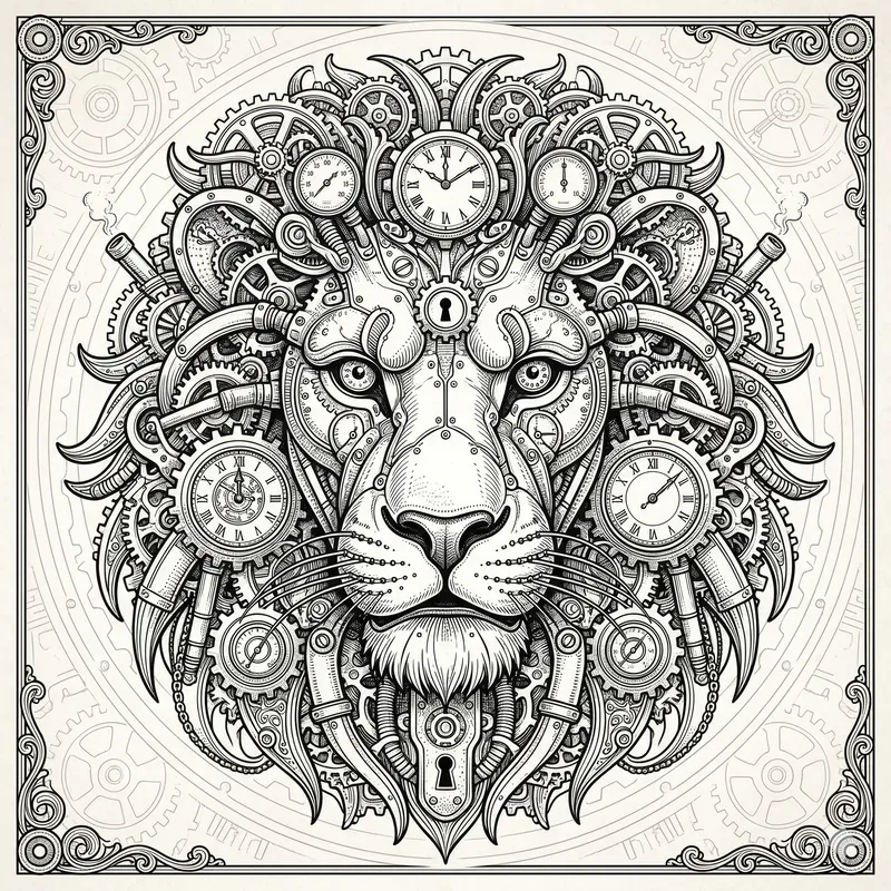 Steampunk Mechanical Line Art Creators