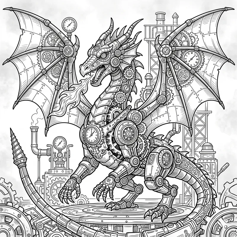 Steampunk Mechanical Line Art Creators