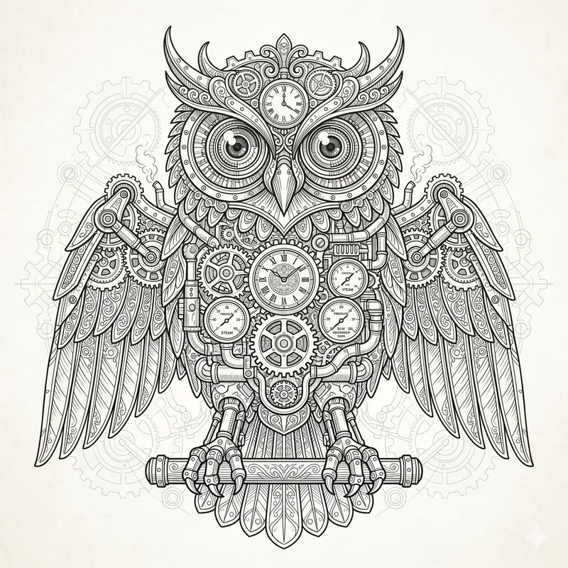 Steampunk Mechanical Line Art Creators