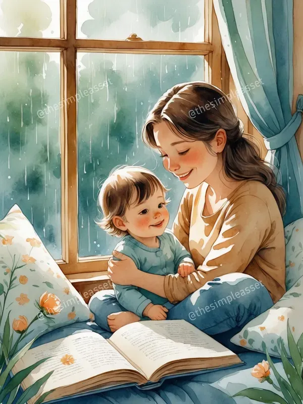Charming Watercolor Moms And Me Art