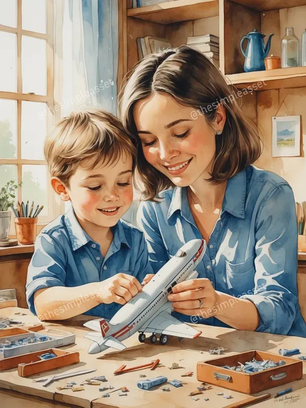 Charming Watercolor Moms And Me Art