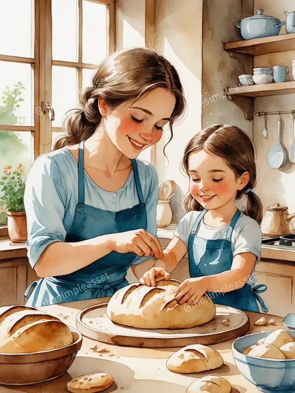 Charming Watercolor Moms And Me Art