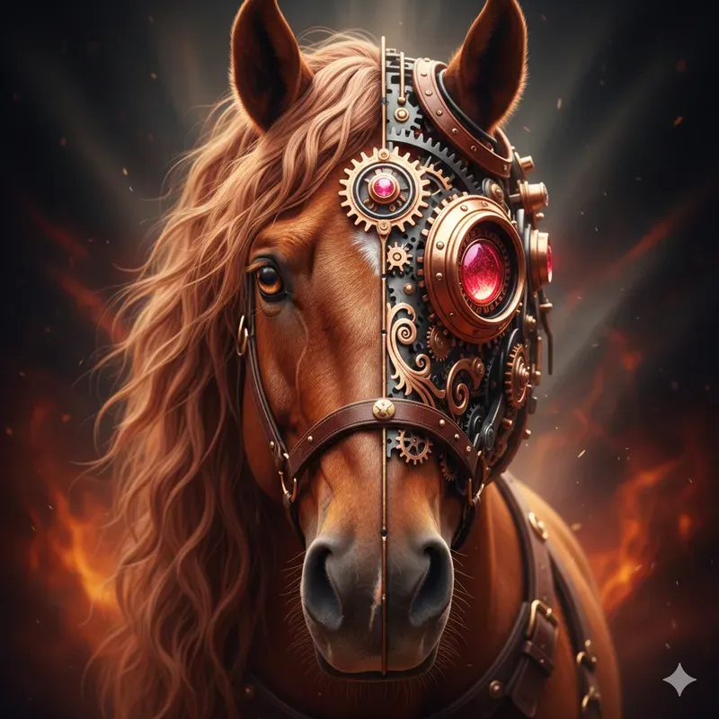 Steampunk Hybrid Horse Portraits