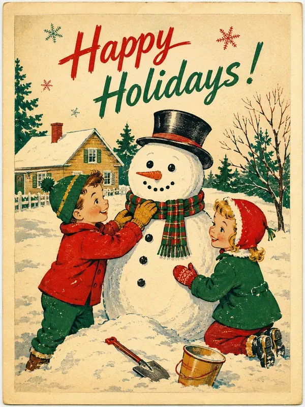 1950s Holiday Greeting Card Generator