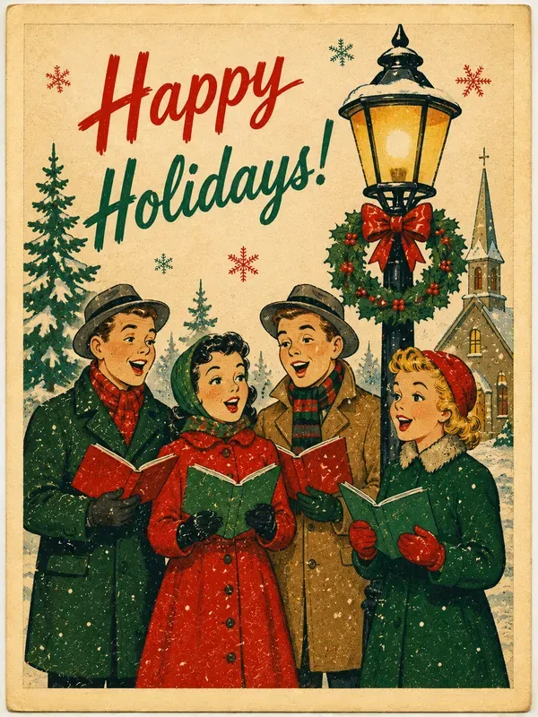 1950s Holiday Greeting Card Generator