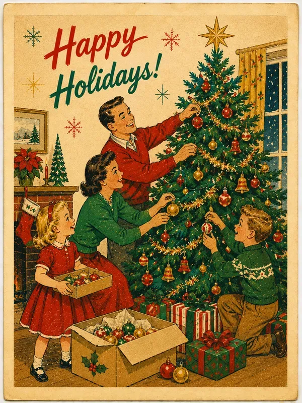 1950s Holiday Greeting Card Generator