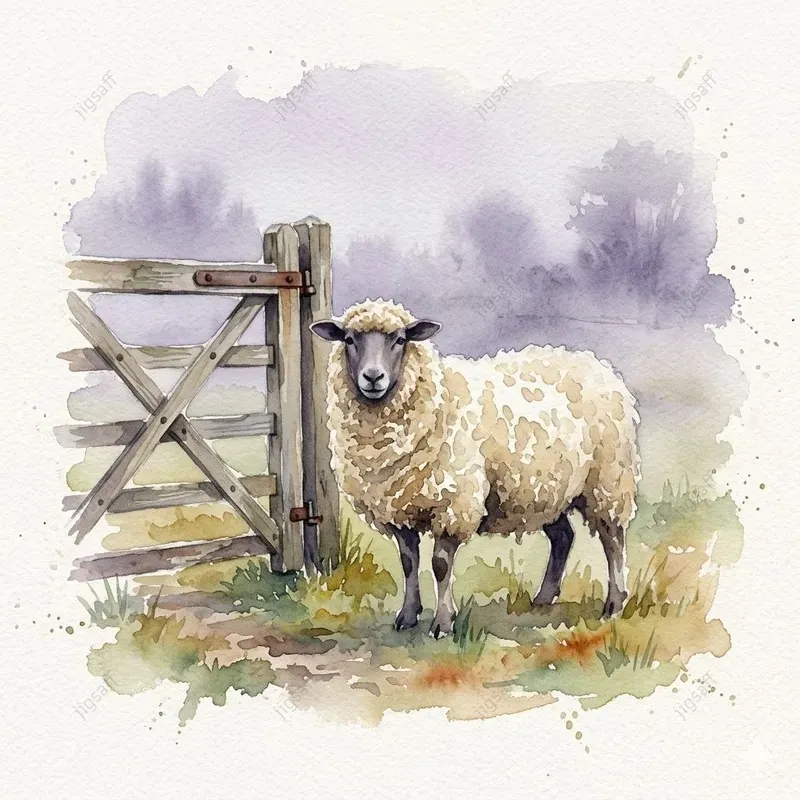 Rustic Morning Watercolor Animals