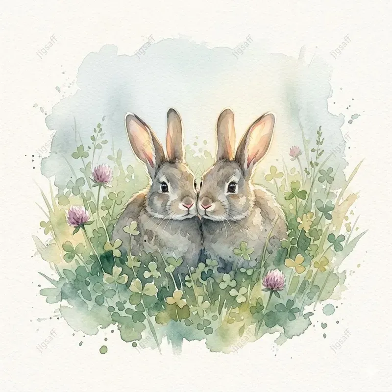 Rustic Morning Watercolor Animals