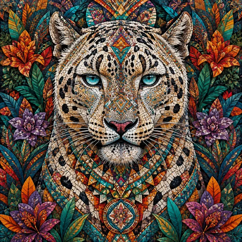 Vibrant Tribal Animal Mosaic Masterpieces