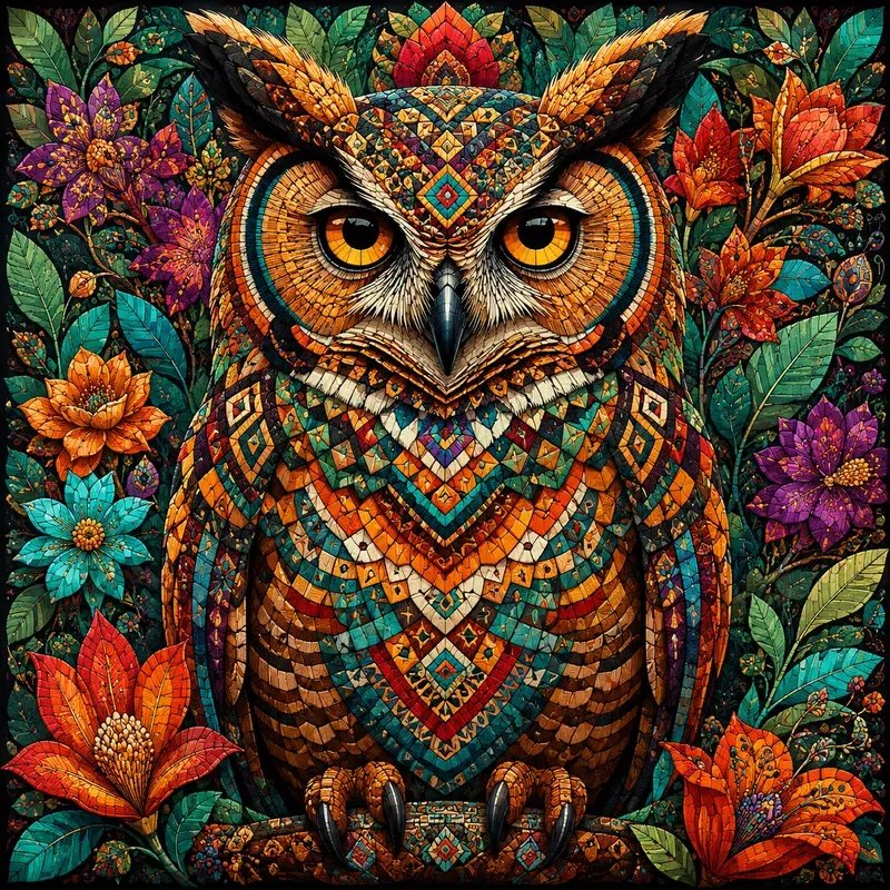 Vibrant Tribal Animal Mosaic Masterpieces