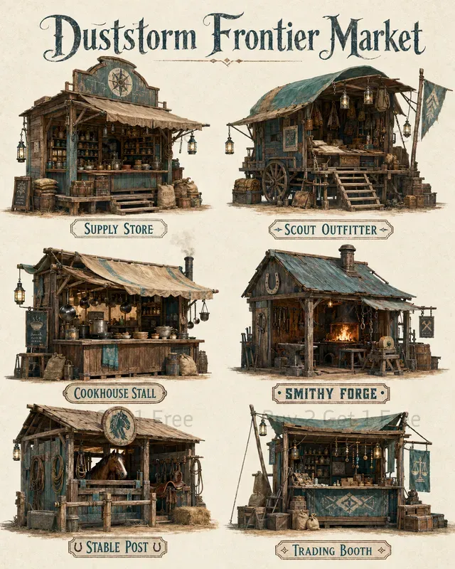 Western Micro Shop Collection Cliparts