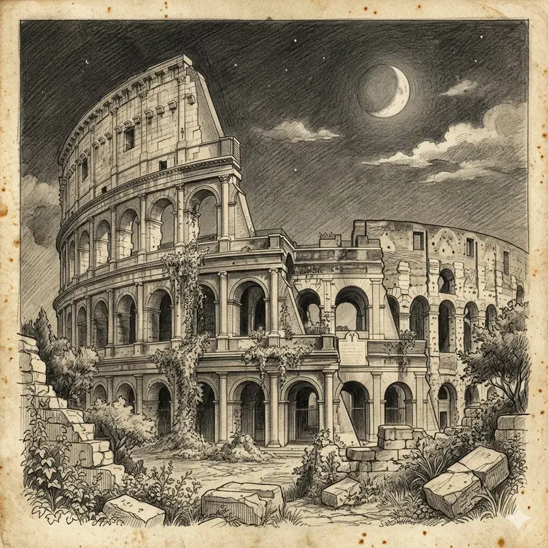 Vintage Pencil Sketch City Scenes