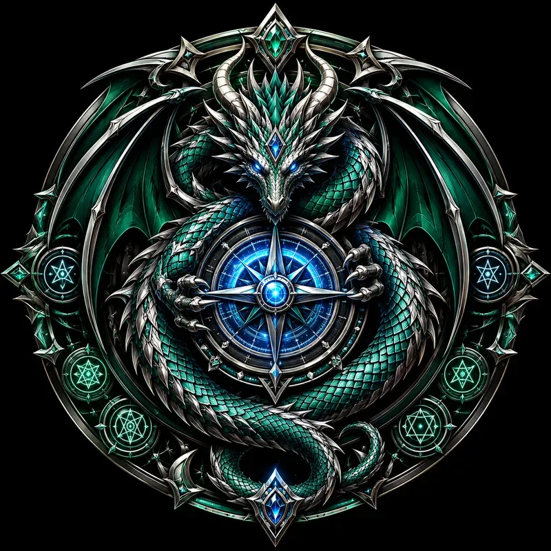 Mystic Dragon Compass Crests