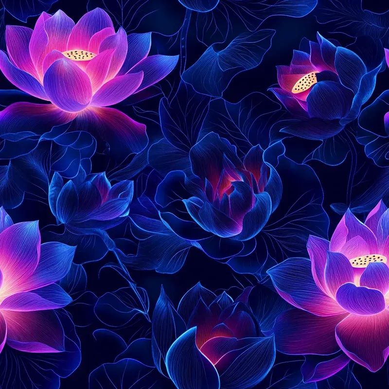 Uv Floral Seamless Neon Patterns