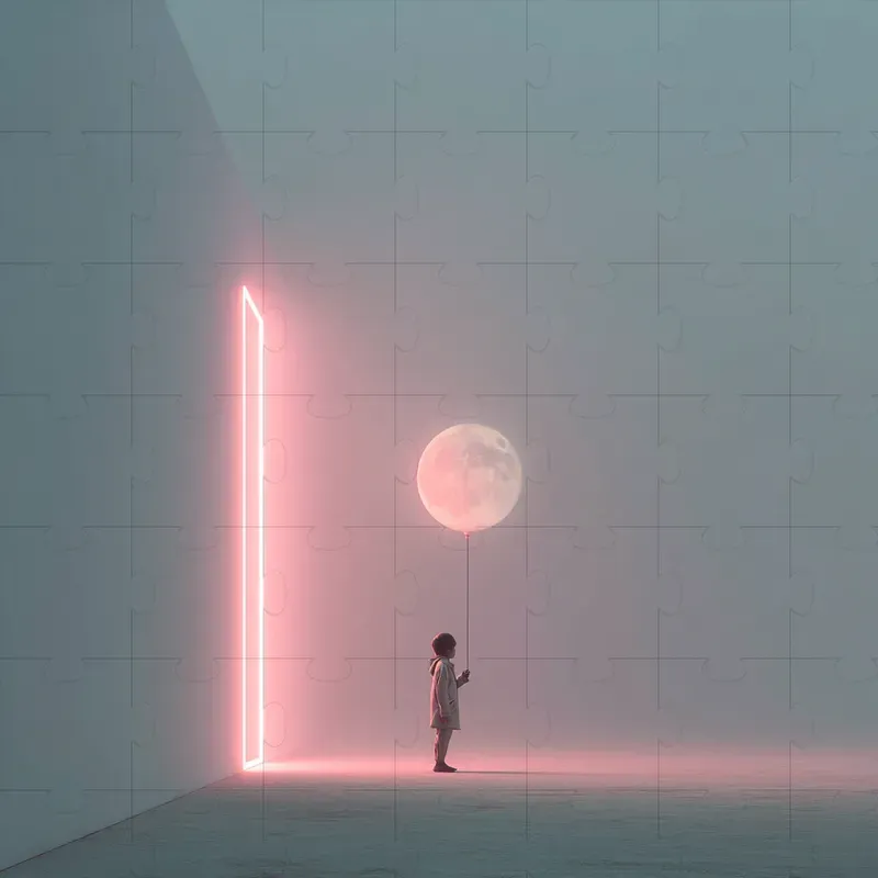 Dreamy Shapes Silhouettes In Neon