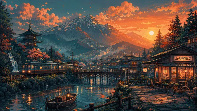 Peaceful Pixel Art World Landscapes