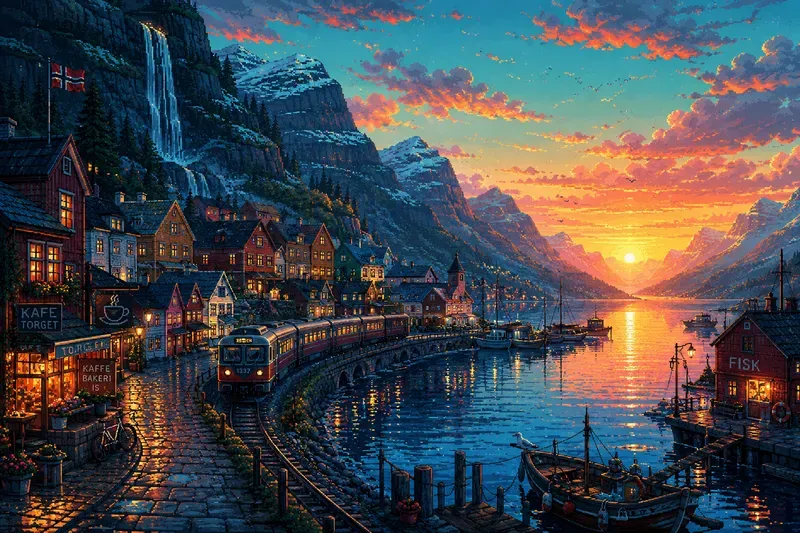 Peaceful Pixel Art World Landscapes