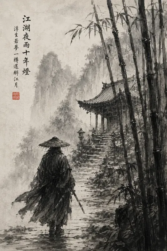 Traditional East Asian Ink Painting Genes