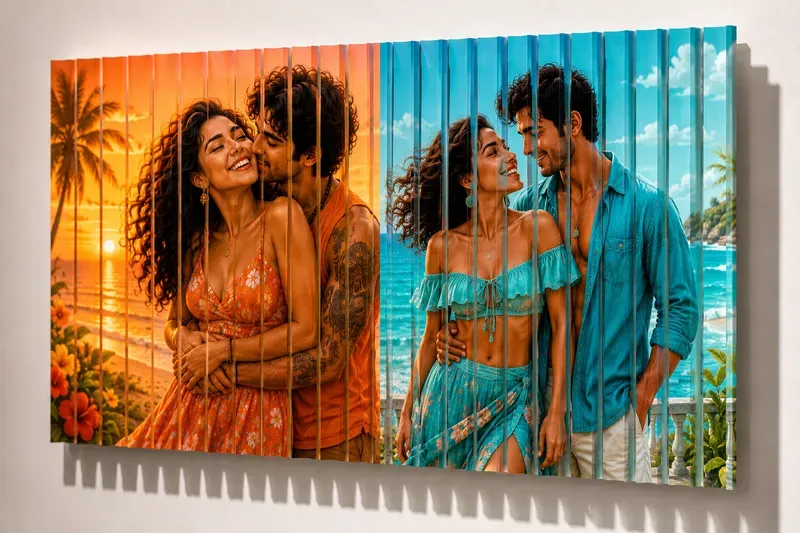 Ribbon Strips Romantic Couple Artworks