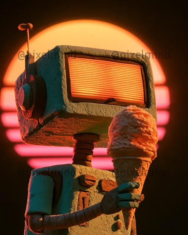 Clay 80s Sunset Tshirt Designs