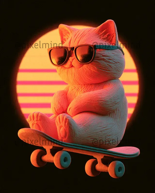 Clay 80s Sunset Tshirt Designs