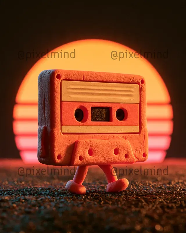 Clay 80s Sunset Tshirt Designs
