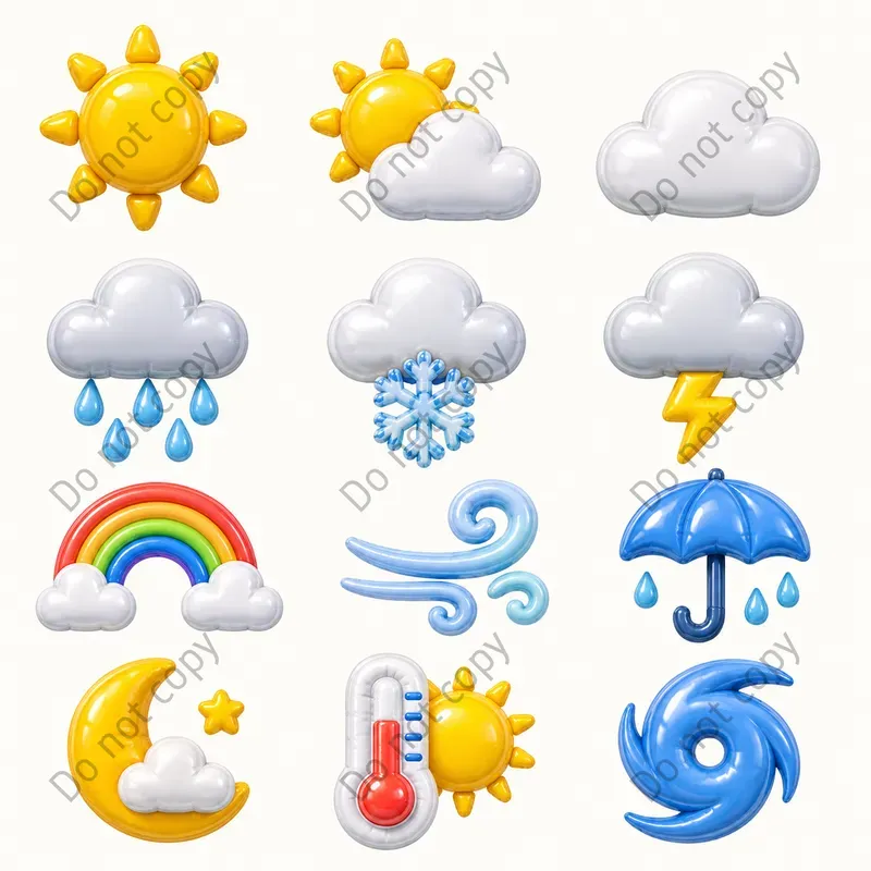 Inflatable 3D Icon Sets Any Theme
