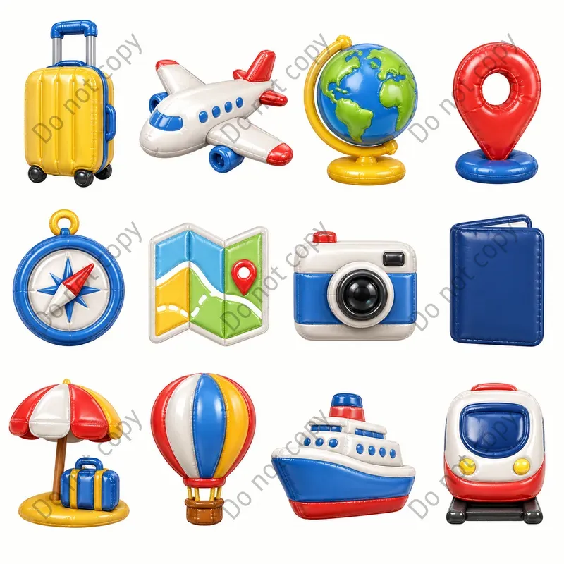 Inflatable 3D Icon Sets Any Theme