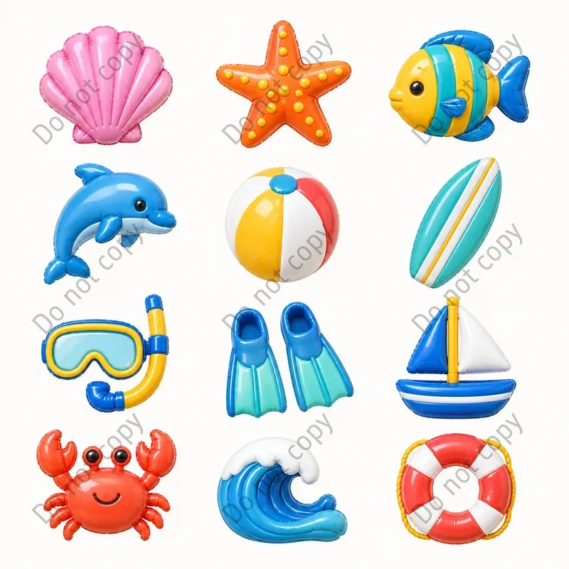Inflatable 3D Icon Sets Any Theme