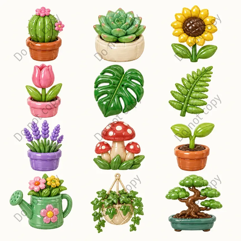 Inflatable 3D Icon Sets Any Theme