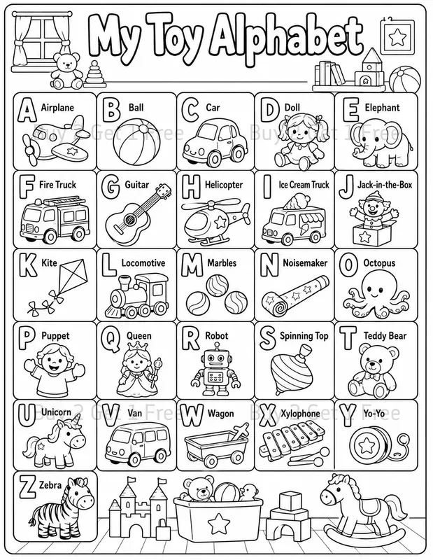 Coloring Book Kids Alphabets