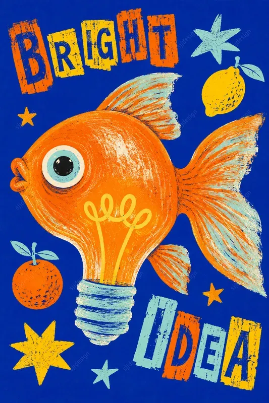 Naive Risograph Zine Poster Art