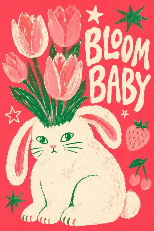 Naive Risograph Zine Poster Art