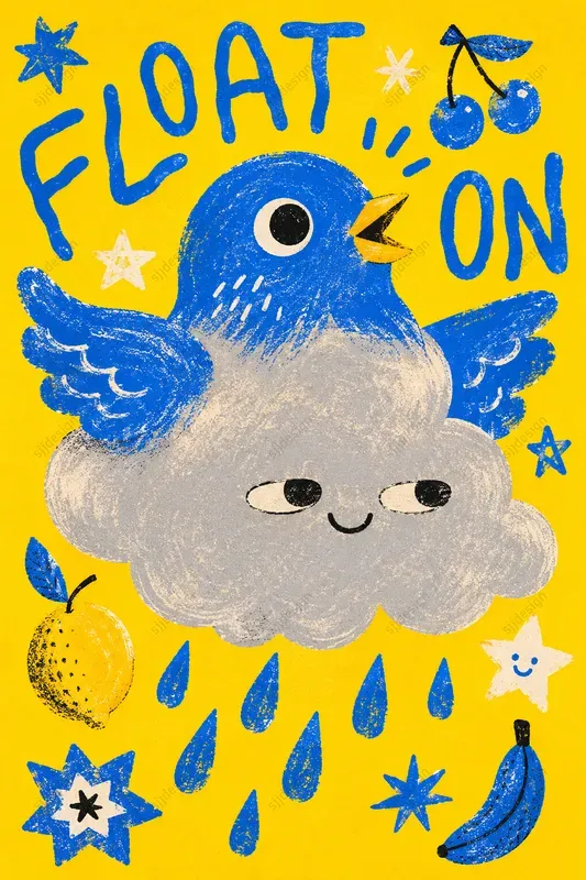 Naive Risograph Zine Poster Art