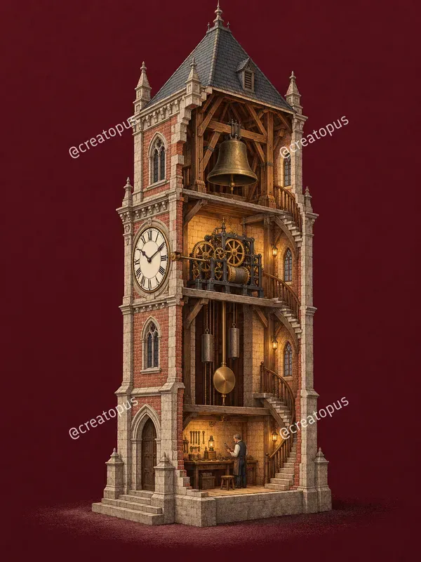 Historic Architecture Cutaway Art Prints