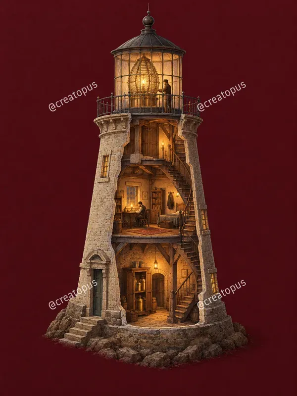 Historic Architecture Cutaway Art Prints