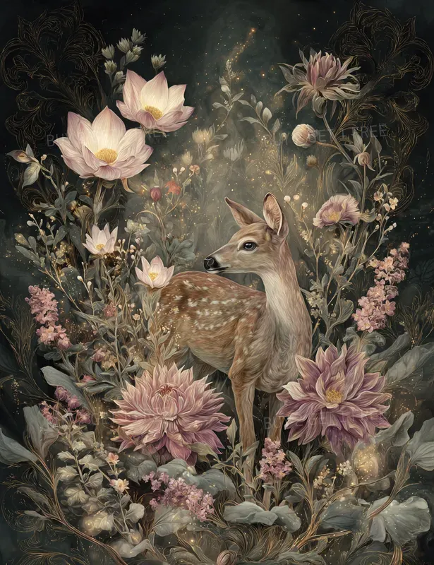 Enchanted Rococo Botanical Animals