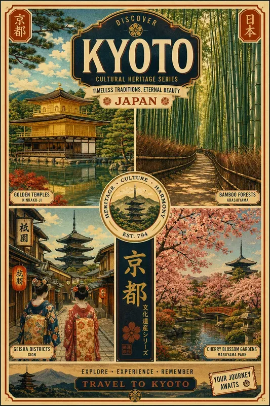 Vintage Travel Poster Grid Designs
